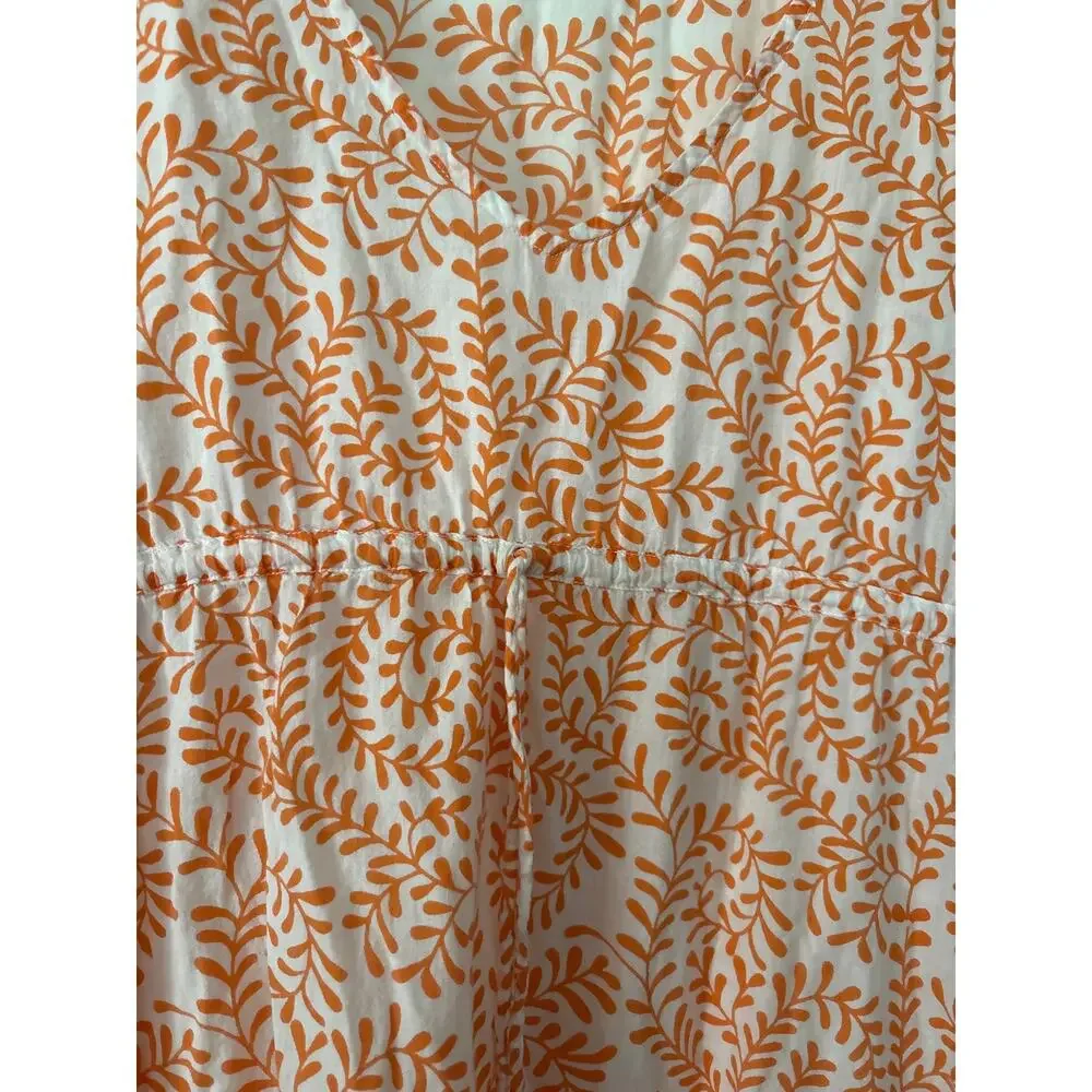 Gretchen Scott Designs Tie Waist Tunic Cover Up Medium Vine Print Resort Cruise